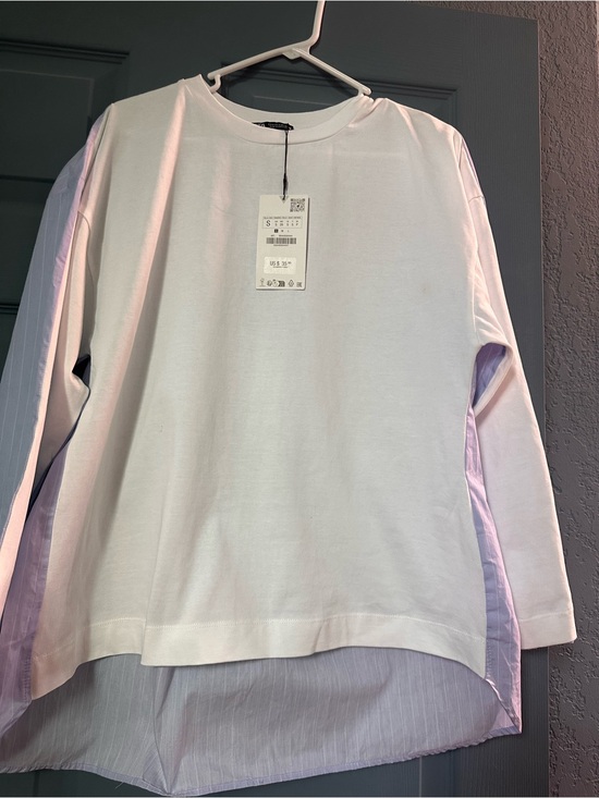 Zara Sweaters - Zara White Crewneck Long Sleeve Shirt with Retail Tag